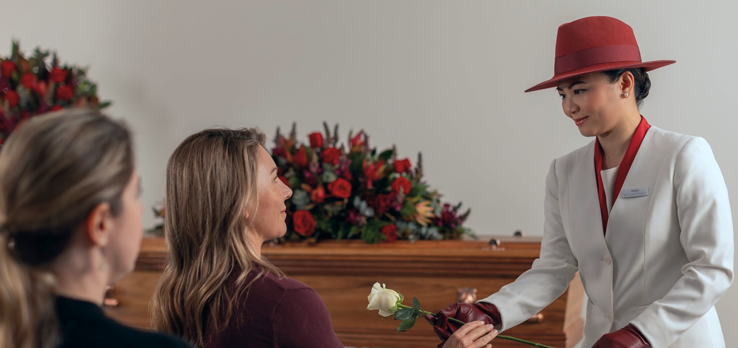 funeral director at service