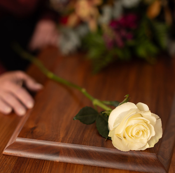 flower on coffin